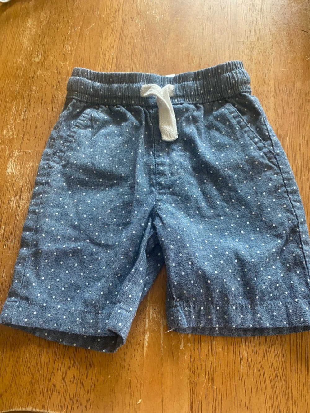 Andy & Evan Navy Dot-Print Pull-On Shorts with White Drawstring